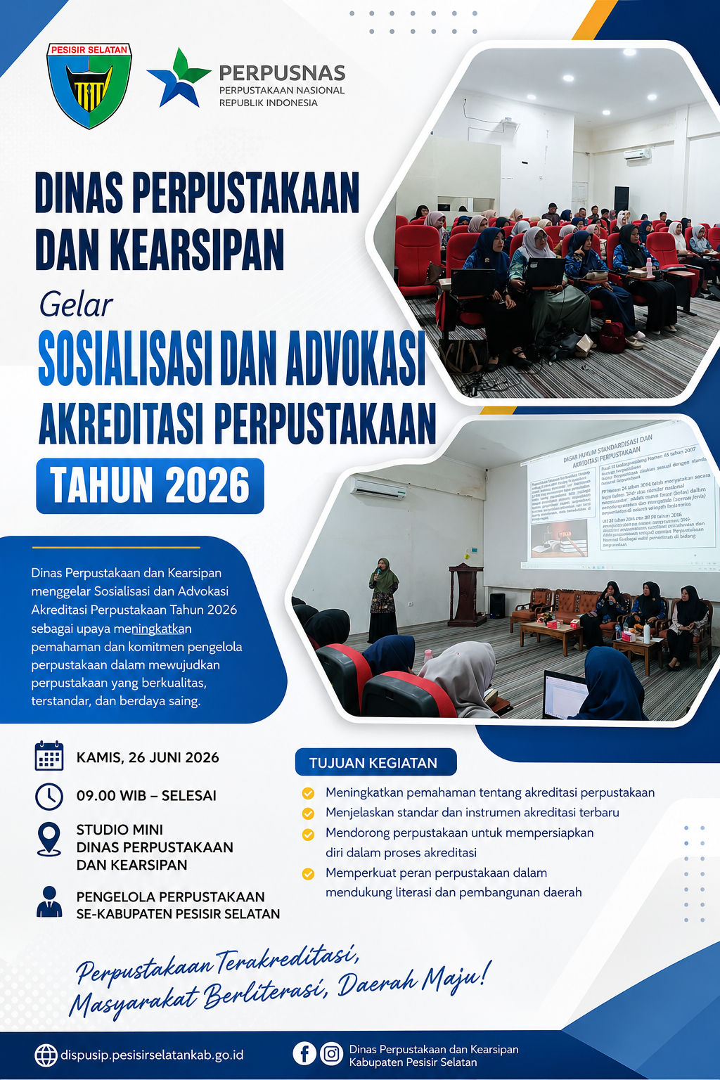 Dinas Perpustakaan dan Kearsipan Kabupaten Pesisir Selatan menggelar kegiatan Sosialisasi dan Advoka